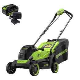 Газонокосилка аккумуляторная Greenworks GD24LM331K4 24В, в комплекте АКБ 4А/ч + ЗУ