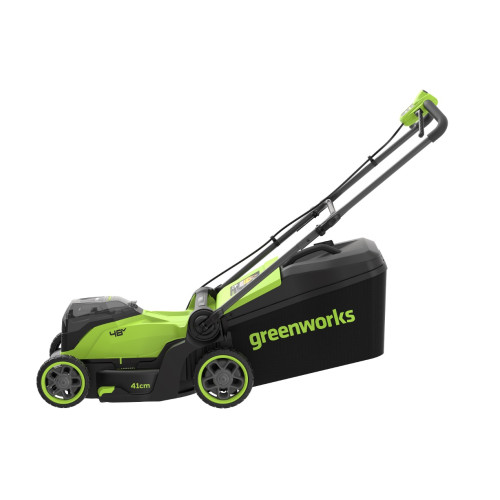 Газонокосилка аккумуляторная Greenworks GD24X2LM411 2x24В, в комплекте АКБ 4А/ч x 2 + ЗУ на 2 слота