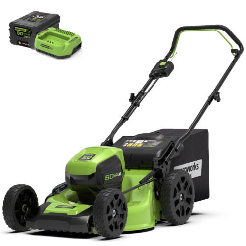 Газонокосилка аккумуляторная Greenworks GD60LM46HPK4 60В, в комплекте АКБ 4 А/ч + ЗУ