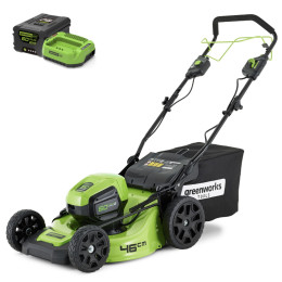Газонокосилка аккумуляторная Greenworks GD60LM46SPK4 60В, в комплекте АКБ 4 А/ч и ЗУ