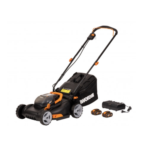 Газонокосилка аккумуляторная Worx WG743E 40В, в комплекте 2 АКБ 4 А/ч и ЗУ