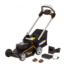 Газонокосилка аккумуляторная Worx WG749E 40В, в комплекте 2 АКБ 4 А/ч и ЗУ