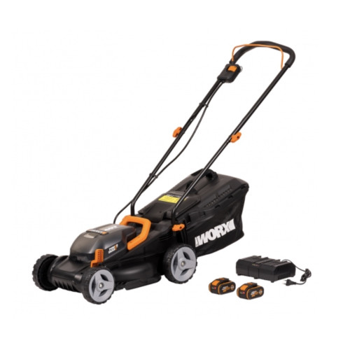 Газонокосилка аккумуляторная Worx WG779E.1 40В, в комплекте 2 АКБ 4 А/ч и ЗУ