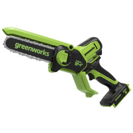 Аккумуляторная цепная мини-пила Greenworks GD24CSMNXK2 24В, в комплекте АКБ 2А/ч + ЗУ
