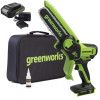 Аккумуляторная цепная мини-пила Greenworks GD24CSMNXK2 24В, в комплекте АКБ 2А/ч + ЗУ
