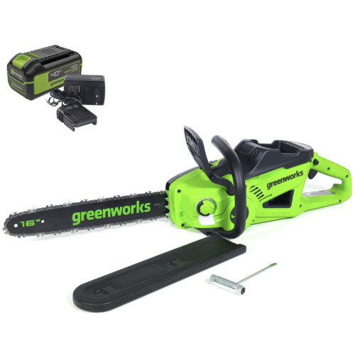 Аккумуляторная цепная пила Greenworks GD40CS20ХK4 40В, в комплекте АКБ 4А/ч + ЗУ