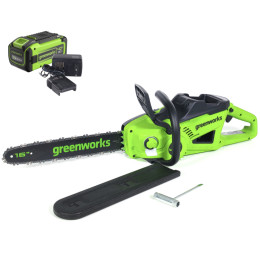 Аккумуляторная цепная пила Greenworks GD40CS20XK8 40В, в комплекте АКБ 8А/ч + ЗУ